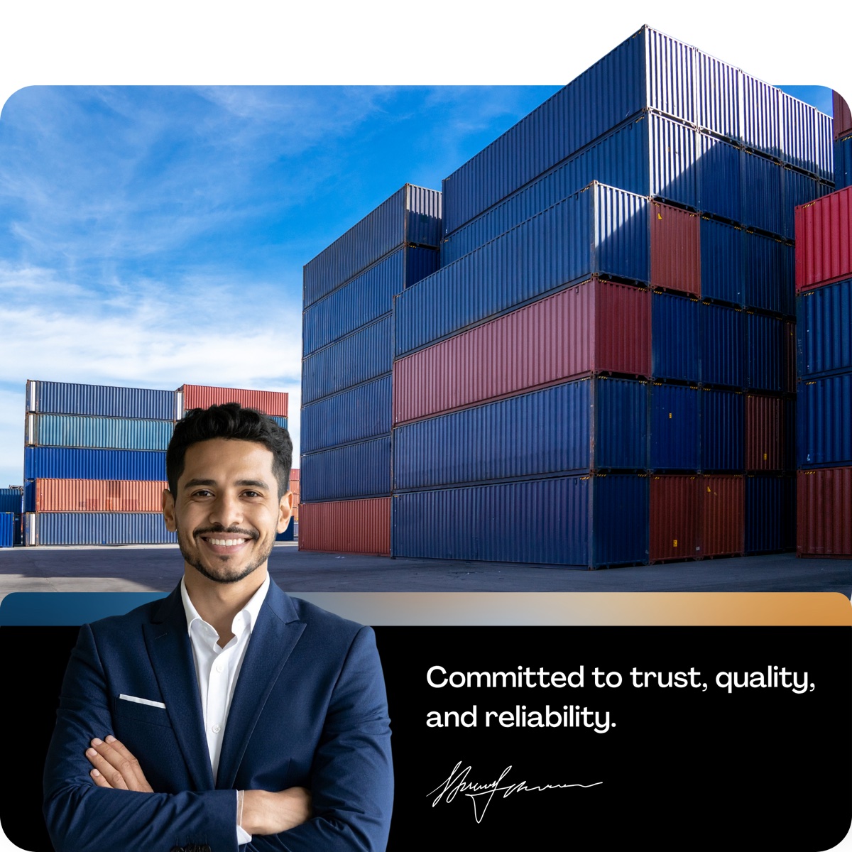 AGT team and shipping containers